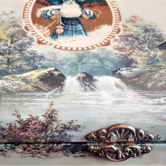 Antique Jewelry Box Edwardian Gibson Girl  Antique Glove Brush Box - Picture 3 of 10